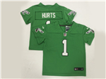 Philadelphia Eagles #1 Jalen Hurts Toddler Kelly Green Vapor Limited Jersey