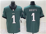 Philadelphia Eagles #1 Jalen Hurts Green Vapor F.U.S.E. Limited Jersey