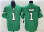 Philadelphia Eagles #1 Jalen Hurts Kelly Green Vapor F.U.S.E. Limited Jersey