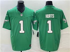 Philadelphia Eagles #1 Jalen Hurts Kelly Green Vapor F.U.S.E. Limited Jersey