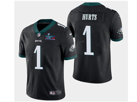 Philadelphia Eagles #1 Jalen Hurts Black Super Bowl LVII Limited Jersey