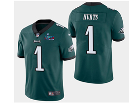 Philadelphia Eagles #1 Jalen Hurts Green Super Bowl LVII Limited Jersey