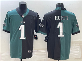 Philadelphia Eagles #1 Jalen Hurts Green/Black Split Vapor Limited Jersey