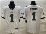 Philadelphia Eagles #1 Jalen Hurts White Vapor Limited Jersey