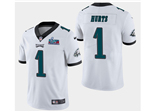 Philadelphia Eagles #1 Jalen Hurts White Super Bowl LVII Limited Jersey