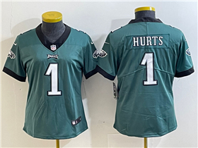 Philadelphia Eagles #1 Jalen Hurts Women's Green Vapor Limited Jersey