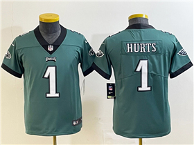 Philadelphia Eagles #1 Jalen Hurts Youth Green Vapor Limited Jersey