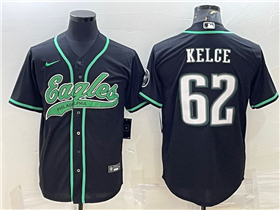 Philadelphia Eagles #62 Jason Kelce Black Baseball Cool Base Jersey