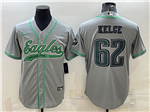 Philadelphia Eagles #62 Jason Kelce Gray Baseball Cool Base Jersey