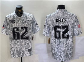 Philadelphia Eagles #62 Jason Kelce Arctic Camo 2024 Salute To Service Limited Jersey