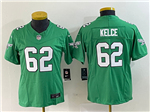 Philadelphia Eagles #62 Jason Kelce Women's Kelly Green Vapor F.U.S.E. Limited Jersey