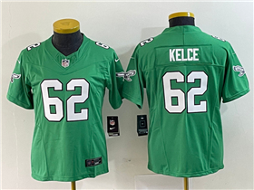 Philadelphia Eagles #62 Jason Kelce Women's Kelly Green Vapor F.U.S.E. Limited Jersey