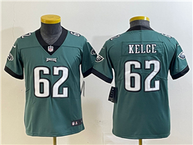 Philadelphia Eagles #62 Jason Kelce Youth Green Vapor Limited Jersey