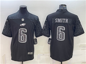 Philadelphia Eagles #6 DeVonta Smith Black RFLCTV Limited Jersey