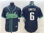 Philadelphia Eagles #6 DeVonta Smith Black Baseball Cool Base Jersey