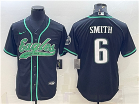 Philadelphia Eagles #6 DeVonta Smith Black Baseball Cool Base Jersey