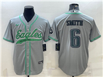 Philadelphia Eagles #6 DeVonta Smith Gray Baseball Cool Base Jersey