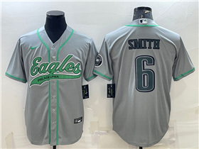 Philadelphia Eagles #6 DeVonta Smith Gray Baseball Cool Base Jersey