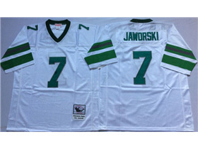 Philadelphia Eagles #7 Ron Jaworski 1980 Throwback White Jersey