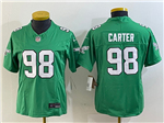 Philadelphia Eagles #98 Jalen Carter Women's Kelly Green Vapor F.U.S.E. Limited Jersey