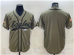 Philadelphia Eagles Olive Salute To Service Baseball Team Jersey