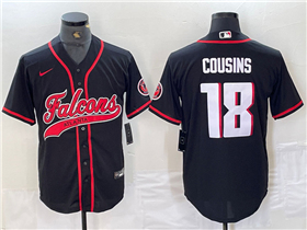 Atlanta Falcons #18 Kirk Cousins Black Baseball Cool Base Jersey