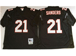 Atlanta Falcons #21 Deion Sanders 1990 Throwback Black Jersey