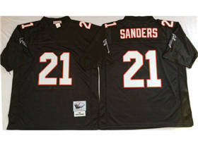 Atlanta Falcons #21 Deion Sanders 1990 Throwback Black Jersey