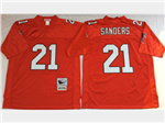 Atlanta Falcons #21 Deion Sanders Throwback Red Jersey