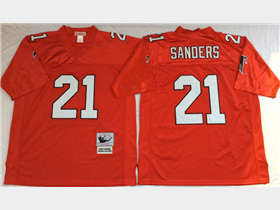 Atlanta Falcons #21 Deion Sanders Throwback Red Jersey