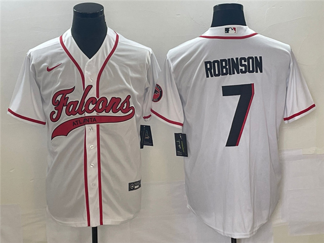 Atlanta Falcons #7 Bijan Robinson White Baseball Cool Base Jersey - TTE ...