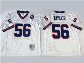 New York Giants #56 Lawrence Taylor 1986 Throwback White Jersey