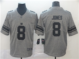 New York Giants #8 Daniel Jones Gray Gridiron Gray Vapor Limited Jersey