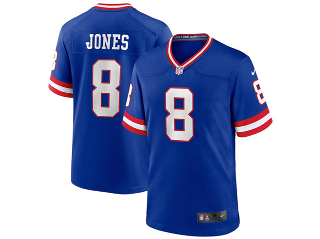 New York Giants #8 Daniel Jones Royal Classic Vapor Limited Jersey ...