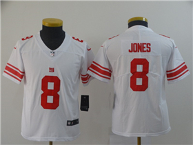 New York Giants #8 Daniel Jones Youth White Vapor Limited Jersey