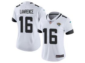 Jacksonville Jaguars #16 Trevor Lawrence Women's White Vapor Limited Jersey