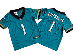 Jacksonville Jaguars #1 Travis Etienne Youth Teal Prowler Throwback Vapor F.U.S.E. Limited Jersey