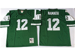 New York Jets #12 Joe Namath 1968 Throwback Green Jersey