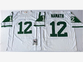 New York Jets #12 Joe Namath 1968 Throwback White Jersey