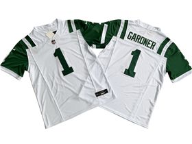 New York Jets #1 Sauce Gardner White Classic Vapor F.U.S.E. Limited Jersey