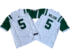 New York Jets #5 Garrett Wilson White Classic Vapor F.U.S.E. Limited Jersey