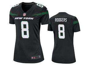 New York Jets #8 Aaron Rodgers Women's Black Vapor Limited Jersey