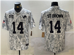 Detroit Lions #14 Amon-Ra St. Brown Arctic Camo 2024 Salute To Service Limited Jersey