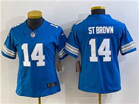 Detroit Lions #14 Amon-Ra St. Brown Women's 2024 Blue Vapor F.U.S.E. Limited Jersey