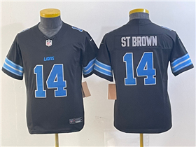 Detroit Lions #14 Amon-Ra St. Brown Youth 2024 Black Vapor F.U.S.E. Limited Jersey