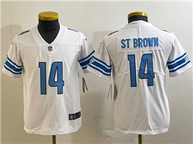 Detroit Lions #14 Amon-Ra St. Brown Youth White Vapor Limited Jersey