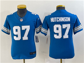 Detroit Lions #97 Aidan Hutchinson Youth 2024 Blue Vapor F.U.S.E. Limited Jersey