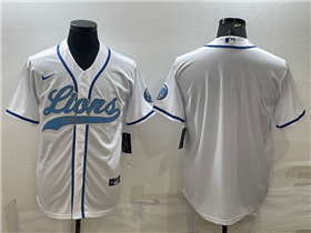 Detroit Lions White Baseball Cool Base Team Jersey