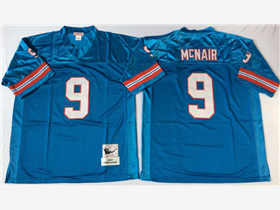 Tennessee Oiler #9 Steve McNair 1997 Throwback Blue Jersey