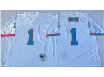 Houston oilers #1 Warren Moon Throwback White Jersey